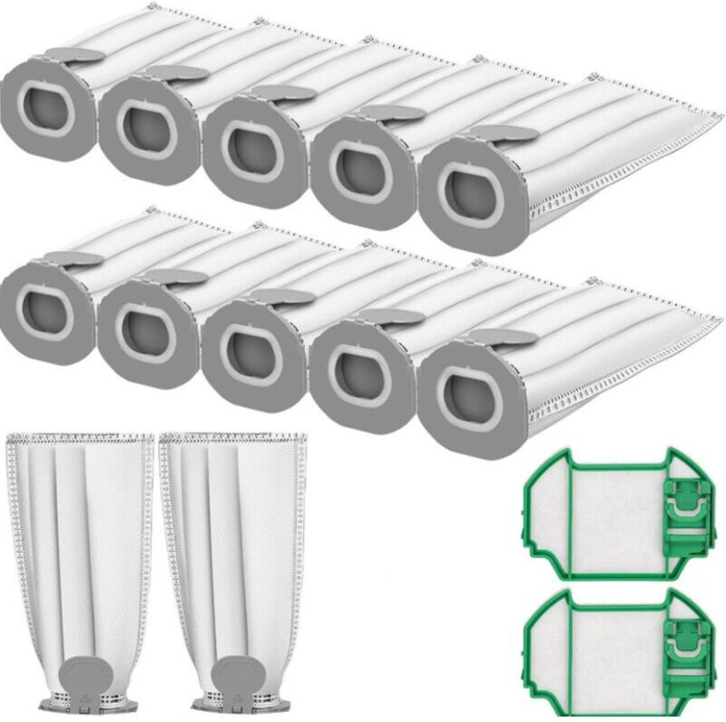 12 Stück Mikrofaserbeutel kompatibel mit Vorwerk VK7S VK7 FP7S FP7-12 Staubsaugerbeutel + 2 Motorfilter