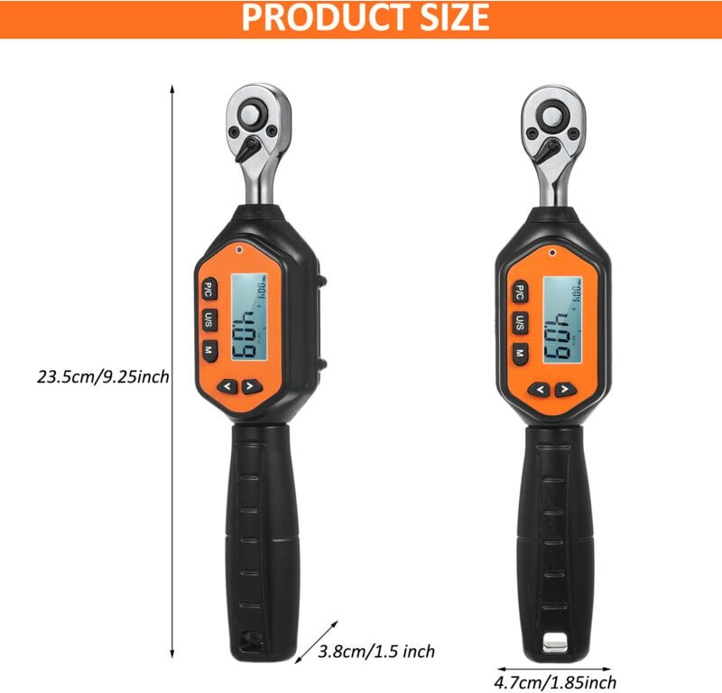 Fafeicy LCD Digital-Drehmoment-Tastenfunktion Leistungsstarke Bedieneinheit Einfache Datenspeicherung Definition Vielsei...