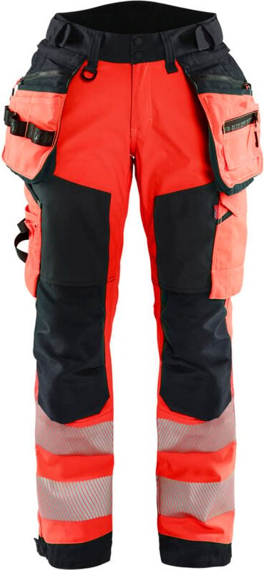 Softshell-Hose für hohe Sichtbarkeit Damen 7118 – Rot/Schwarz S – FR(36) – SE(C34) – Normen