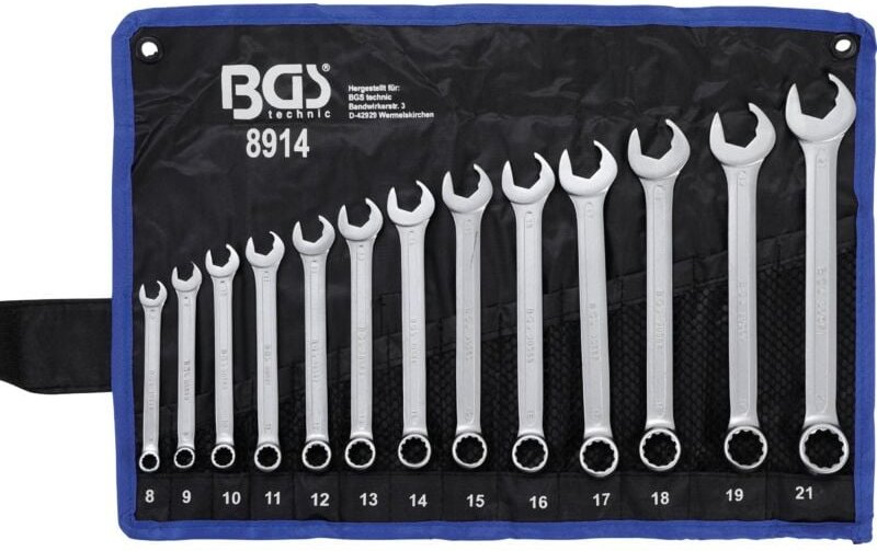 Bgs Technic - Maul-Ringschlüssel-Satz Maulseite mit Ratschenfunktion sw 8 - 21 mm 13-tlg.