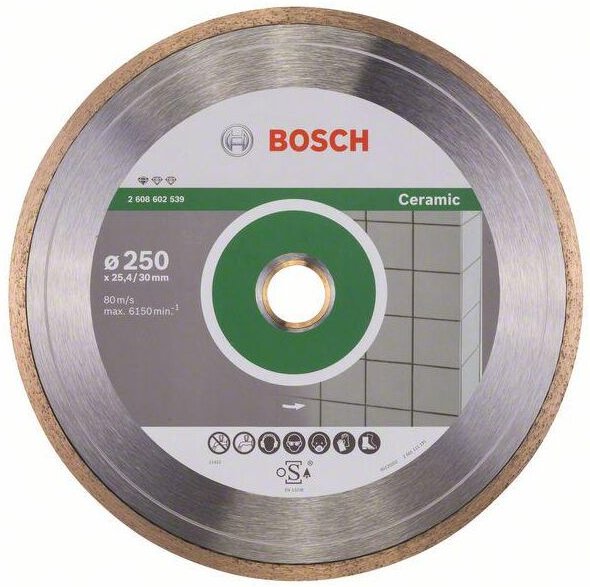 Diamanttrennscheibe Standard for Ceramic 250 x 30+25,40 x 1,6 x 7 mm - Bosch