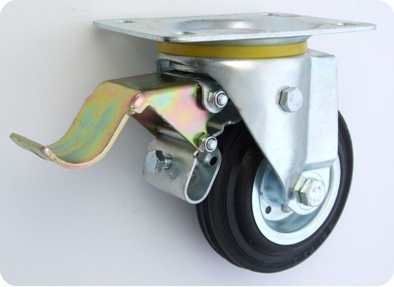 Metall-Gummi-Rad 125mm Lenkgehäuse + Bremse 25h - Kl125 Skr+ha