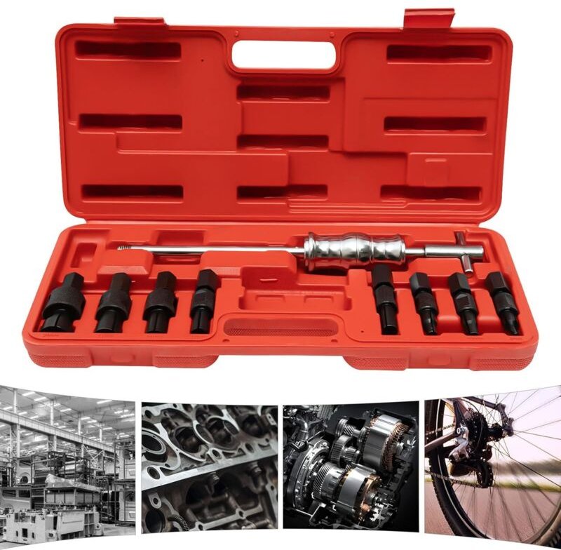Innenlager Abzieher, Grundloch Lagerabzieher Werkzeug mit Gleithammer Satz, Innenabzieher Kugellagerabzieher, 9 Stück La...