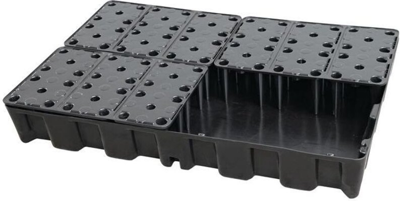 Auffangwanne 120 l L1200xB800xH180mm Polyethylen mit PE-Rost