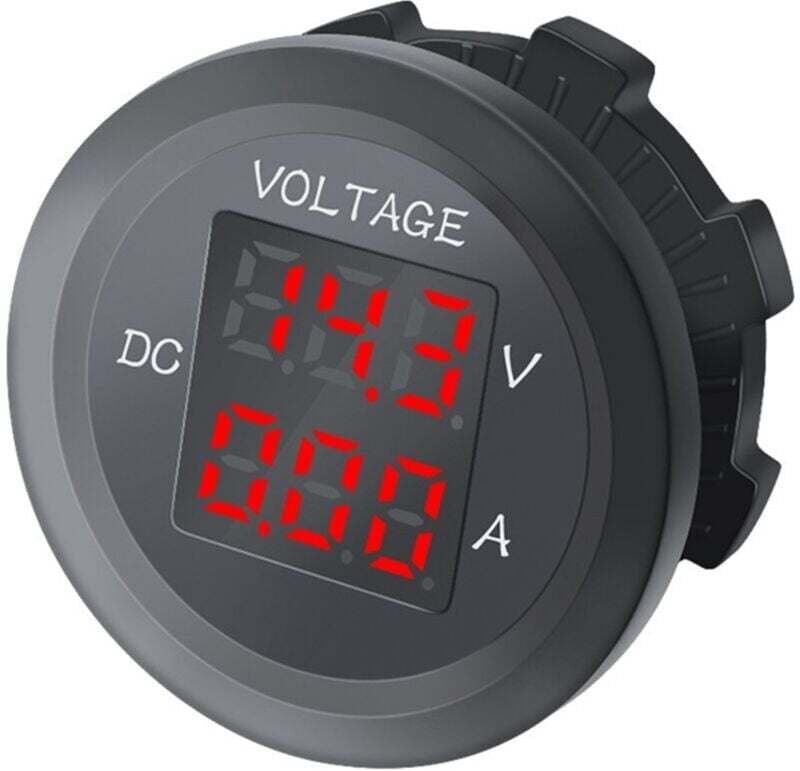 Digitales Voltmeter DC 12V/24V Dual-Amperemeter, wasserdicht, rot, für Auto, Boot, universell