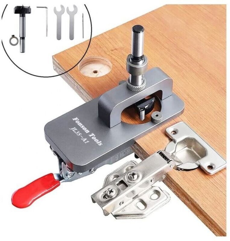 35-mm-Scharnierlehre, Türschrank-Scharnierlehre, verdeckte Scharnierlehre, Locher, Bohrführungssucher für Heimwerker-Hol...