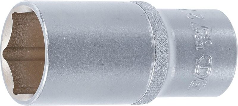 BGS Steckschlüssel-Einsatz Sechskant tief Antrieb Innenvierkant 12,5 mm (1/2") SW 27 mm - 10567