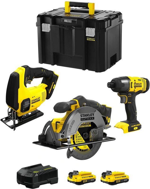 Stanley - FatMax Kit SVK304 (SFMCS600 + SFMCS500 + SFMCF800 + 2 x 2,0 Ah + Ladegerät + tstak vi)