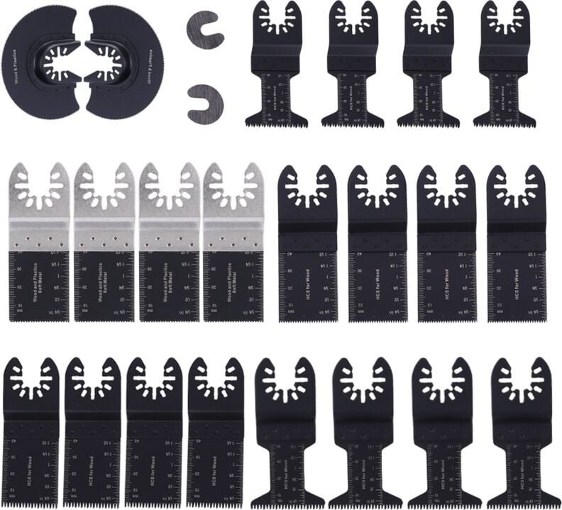 Jeffergarden 24pcs/Set Multifunktionales oszillierendes Klingensähenschneidemittel für Holzbearbeitungsmetall