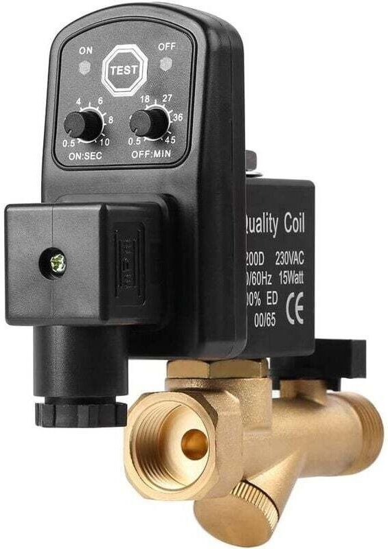 Automatisches Kondensatablassventil G1/2 DN15 Elektronisches automatisches Kondensatablassventil aus Messing, elektronis...