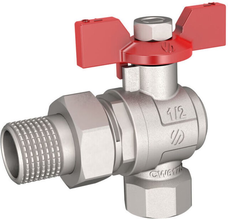ARCO Sena Eckkugelhahn mit Innenspinnventil und Halbverschraubung GW 1/2" 154303