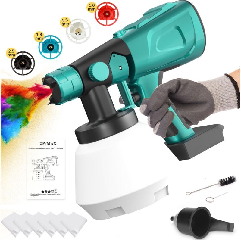 Mawiron - Malen Pistolen, 1l Hand mit Handbrick Paint 1L Farbe Farbe Brot Wandmaler mit 4x -Filtern (keine Batterie), ko...