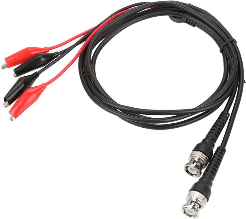 2 Testkabel für Oszilloskop P1011, BNC Q9 mit doppelten Krokodilklemmen