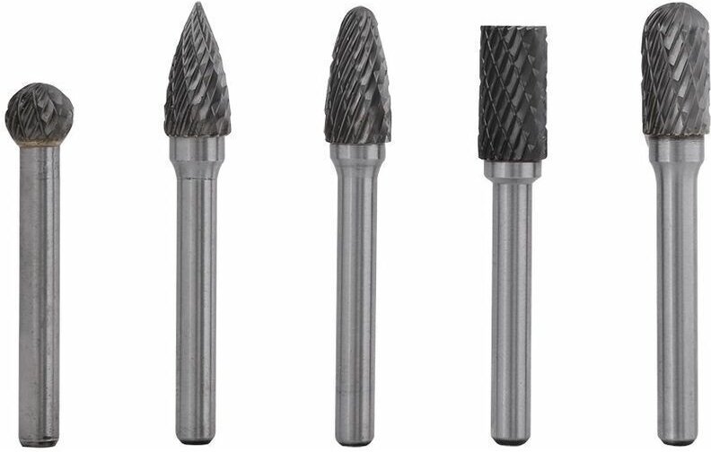 Bohrer-Set, 5 Fräser aus Wolframstahl, Schleiffräser, 6 mm Schaft, 10 mm Kopf, Rotationsfräser-Set, Rotationsfräser aus ...
