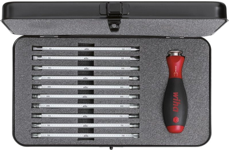 Professionelles Schraubendreher Set mit verstellbaren Wechselklingen i inklusive Box i 12-teilig i Chrom-Vanadium-Molybd...