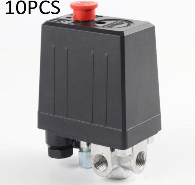 Druckschalter für Luftkompressoren mit 4 Ausgängen, Druckregelventil, Kompressorteile, Einphasig, 1/4"-Anschluss, Drucks...