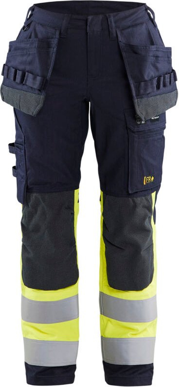 Mehrzweck-Hose für Damen mit Stretch, mit schwebenden Taschen 7185 - Marine/Gelb XL - FR(46) - SE(C44) - Standards