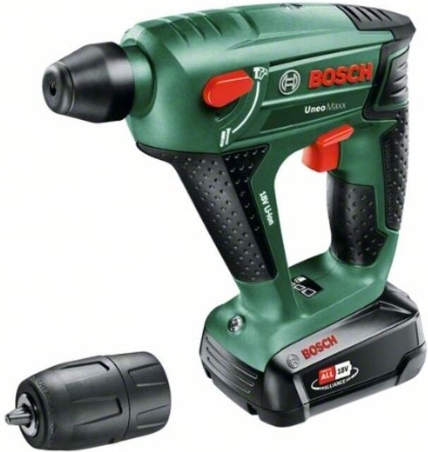Akku-Bohrhammer Uneo Maxx, incl. 2x Akku pba 2 Ah, Ladegerät, Zubehör, Tragekoffer - Bosch