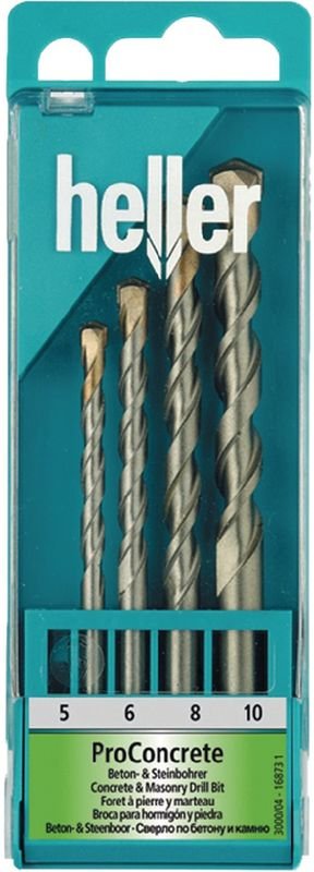 Beton-/Steinbohrersatz ISO5468 4-teilig ø 5 / 6 / 8 / 10 mm