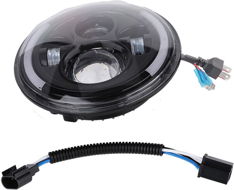 150W 7-Zoll runder LED-Scheinwerfer mit Halo für Wrangler, Motorrad usw.