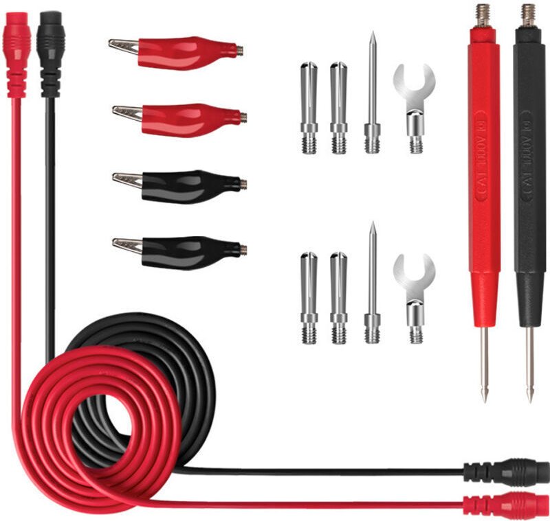 16-teiliges professionelles Multifunktions-Multimeter-Messleitungsset mit Zubehör, Krokodilklemmen-Prüfspitzen, Bananens...