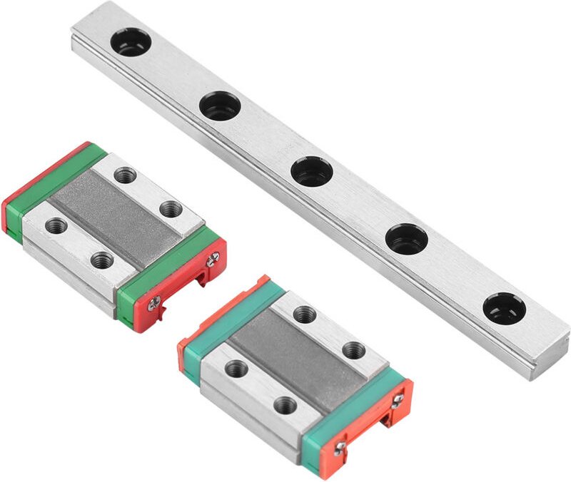 Lineare Führungsschiene MGN9B mit einem Durchmesser von 100 mm und einer Breite von 9 mm, mit 2 MGN9B Schienenblöcken.