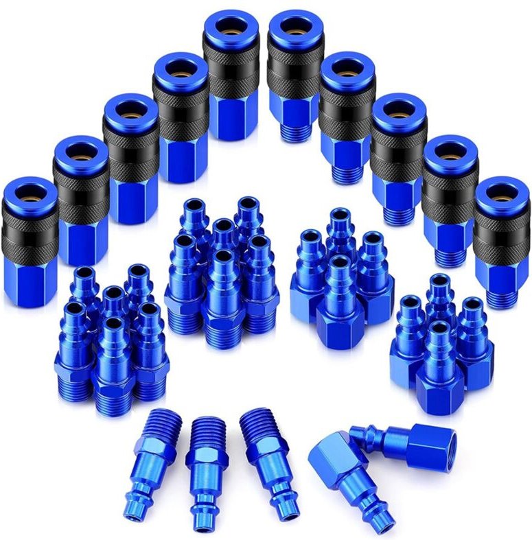 35 stück Luft Schlauch Armaturen 1/4 zoll npt Aluminium Koppler und Stecker Kit Werkzeug Heavy Duty