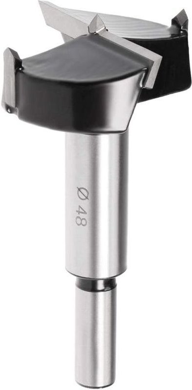 Forstnerbohrer für Oberfräse, 48 mm Hartmetall-Holzbohrer für Holzbearbeitung, Scharnierlochbohrungen, Bohrer, Schwarz/S...