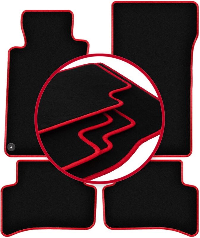 CARLUX-RED Autofußmatten für: Mercedes C W203 Coupé (2000-2008)