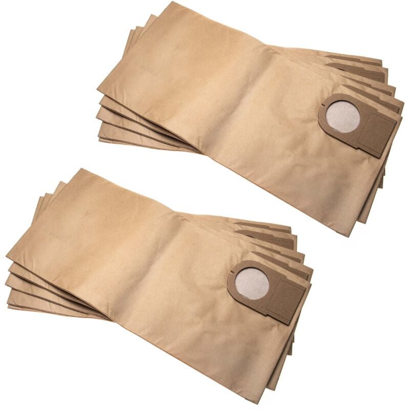 10x Staubsaugerbeutel kompatibel mit Metabo as 9010, asa 9011 Staubsauger - Papier, 51,3cm x 24,1cm Braun - Vhbw