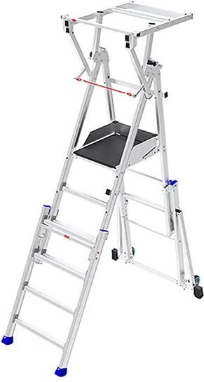 Mobile Podestleiter 6 bis 9 Stufen - Maximale Arbeitshöhe 4.23m - PIRC250-FP