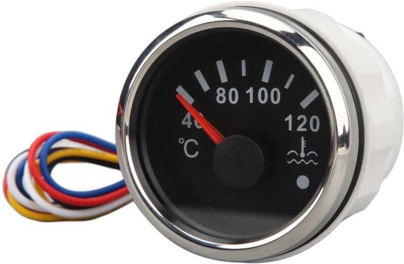 Zeiger-Wassertemperaturanzeige, 52 mm, hochpräzise, stabile und robuste Wassertemperaturanzeige für DC 9 bis 32 V mit Hi...