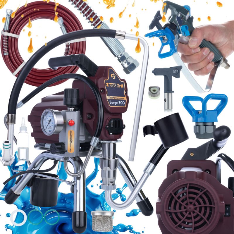 Zenthril Surge Eco Farbspritzgerät – 1800 W, 200 bar, 2 l/min, 0,019" Düse Hydrodynamisch, EasyPerformance Serie Für Inn...