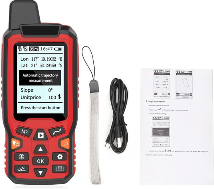 GPS, Flächenmessung, USB-Handcomputer, Streckenberechnung, hintergrundbeleuchteter LCD-Kilometerzähler, automatische Rou...