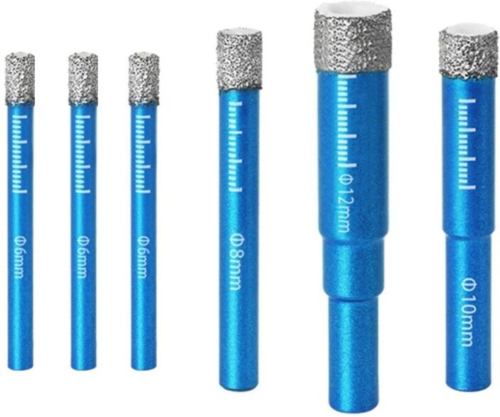 6-teiliges Diamantbohrer-Set für Porzellan, Fliesen, Granit, zum Bohren von Granit, Keramik, Porzellan, Marmor, Hartflie...