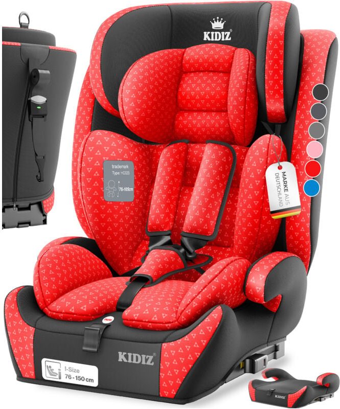 KIDIZ® Autokindersitz Triangle Premium Kindersitz Kinderautositz Autositz Sitzschale 9 kg - 36 kg 1-12 Jahre Gruppe 1/2/...