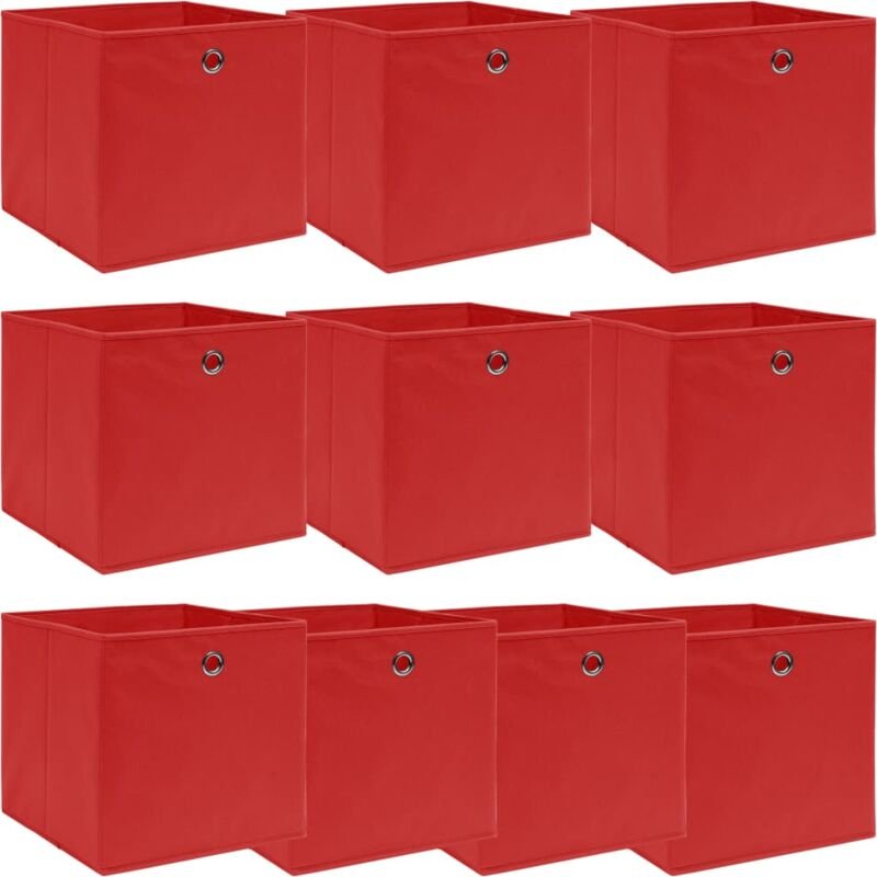 Aufbewahrungsboxen 10 Stk. Rot 32x32x32 cm Stoff vidaXL