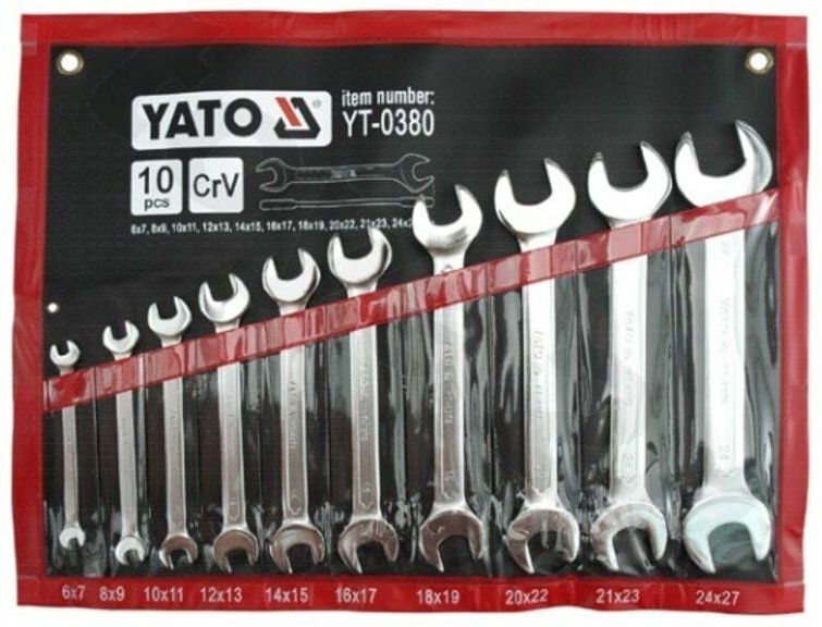 Yato - satinierte offene schlüssel 10 Stk. 6-27mm. fall 0380
