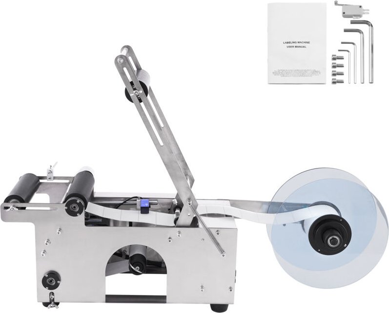Mophorn Halbautomatische runde Etikettiermaschine von , 20–50 Stück/min, elektrischer Flaschenetikettierer für Flaschen ...