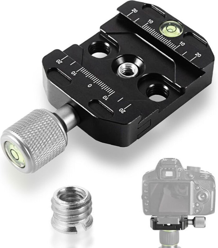 Schnellwechselklemme, Metall-Kameraklemme, Arca-Swiss-kompatibel, Stativ-Schnellwechselplatte, 38 mm breit, schwarz