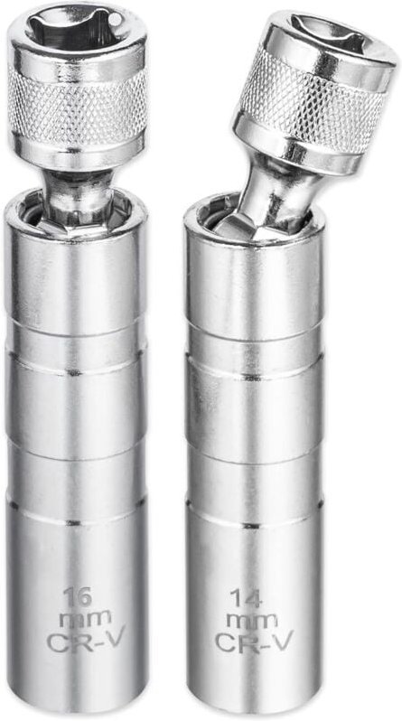 14 mm und 16 mm Zündkerzenstecker, 2 magnetische Zündkerzenschlüssel, 3/8 Zoll Antrieb, 12-Punkt-Universal-Zündkerzensch...