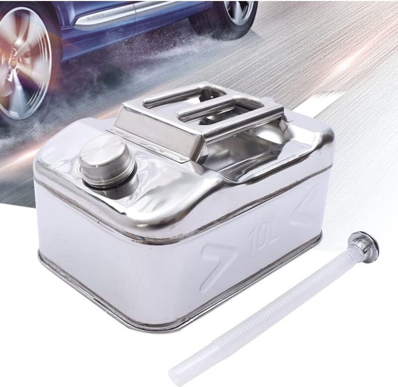 Edelstahl Benzinkanister 10L Kraftstofftank Ölfass Benzintank Kanister mit Rohr,Für Lageröle wie Dieselmotoren, landwirt...