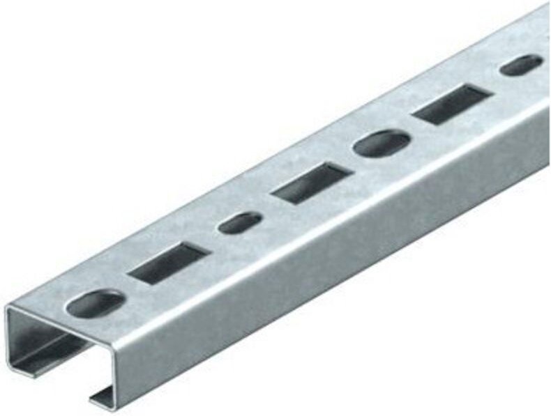 OBO Bettermann Profilschiene gelocht, Schlitzweite 17mm 1000x35x18 Stahl bandverzinkt, 1104497
