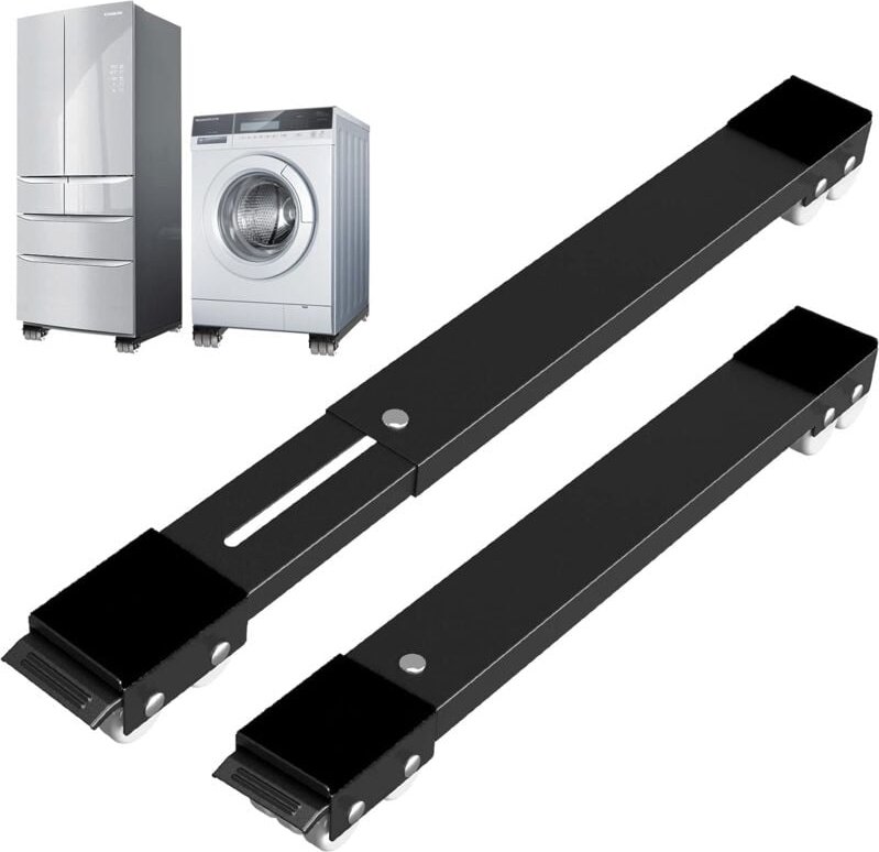 Waschmaschinensockel mit Bremse, verstellbarer mobiler Sockel für Waschmaschine, Wäschetrockner, Kühlschrank, Tragkraft ...