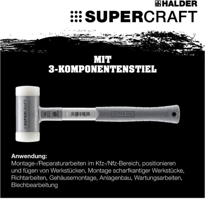 Schonhammer supercraft 50mm rückschlagfrei mit 3-Komponentengriff - Halder