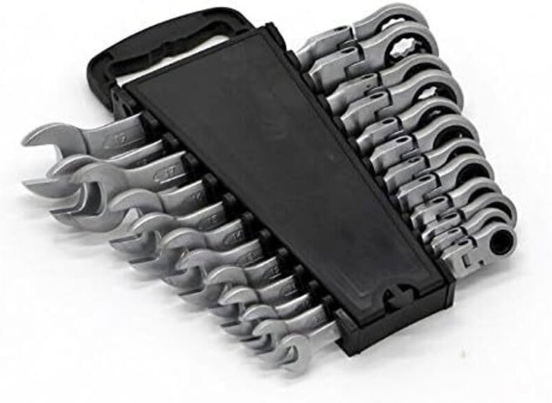 Metrische Ratsche Flexibler Kopf Schraubenschlüssel Griff Schraubenschlüssel DIY Handwerkzeuge 12 teile/satz Kunststoff ...