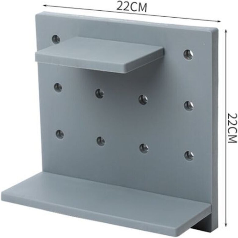 3-teiliges Lochwandregal, Wandorganizer aus Kunststoff, für Zuhause, Küche, Badezimmer, Büro (Grau)