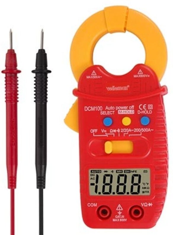 Velleman - digitale mini-stromzange - cat iii - 600 v - ac - mit data-hold-funktion