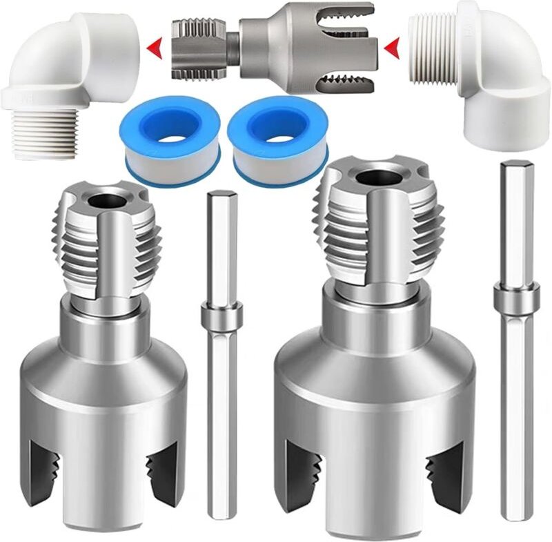 Integriertes Innen- und Außengewindeschneidwerkzeug mit 1/2"- und 3/4"-Schneidbacken, 2-in-1-kompatibles elektrisches
