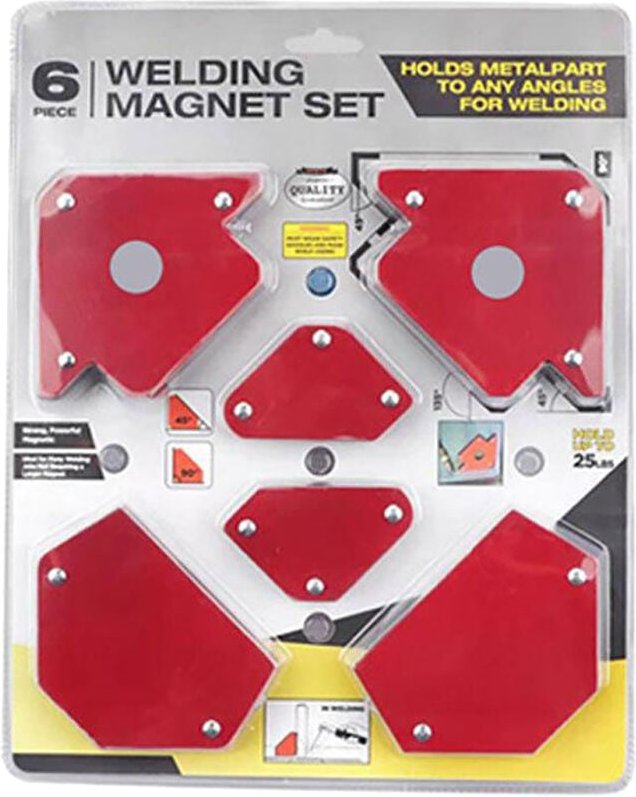 Leistungsstarker Schweißmagnet, 6-teiliges verschleißfestes magnetisches Schweißstützset mit mehreren Winkeln für die Ro...